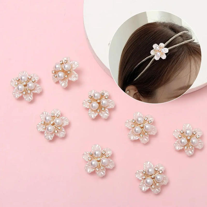 Description Picture 4 of item5PCS Pearl Flower Rhinestone Buttons Sparkling Crystal Hairpins Decoration Clothes Buttons DIY Crafts Apparel Sewing Accessories