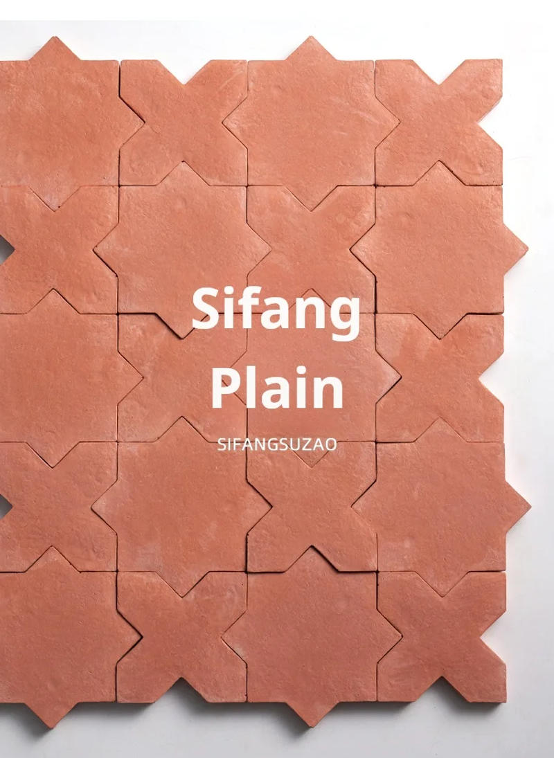 Description Picture 4 of itemRetro geometric all-over cement brick cross star background wall tile commercial space wall handmade brick