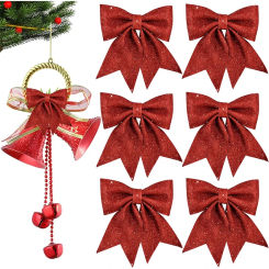 18/20cm Bows Christmas Tree Bowknot Ornaments Gift Present Party Xmas Decoration Christmas Holiday Indoor Outdoor Decorations