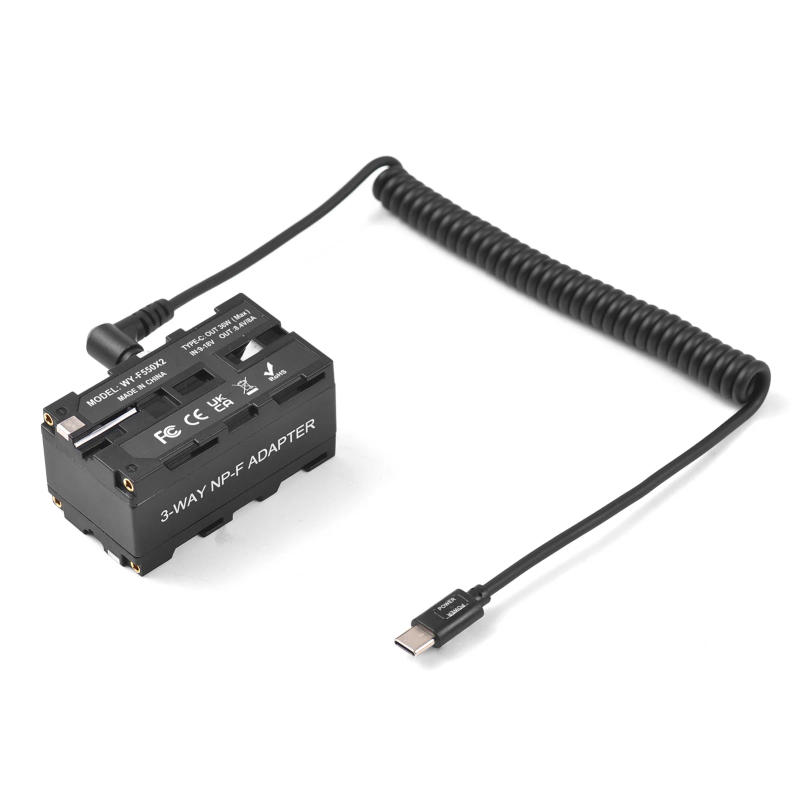 Description Picture 5 of itemD-Tap /Type-C to Double-Sided NP-F550/570/770/970 Dummy Battery Power Adapter with Spring Cable for Field Monitor LED Light