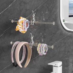 Transparent No Drilling Self-adhesive  Towel Bar Holder Robe Hook Toilet Paper Rack  Bathroom Hardware Accessories Set