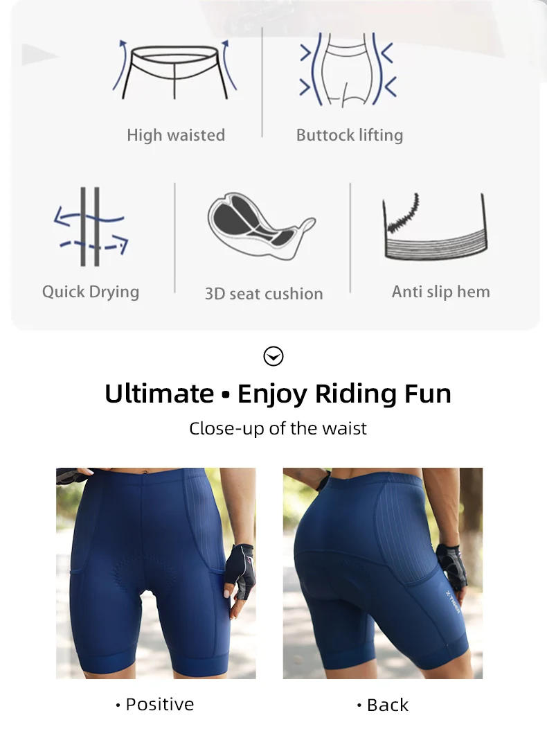 Description Picture 5 of itemX-Tiger Blue Cycling Shorts Bike Tights Pro Bicycle Shorts Breathable Lycra Sports Women MTB Road Biking Shorts 7 Hours Riding