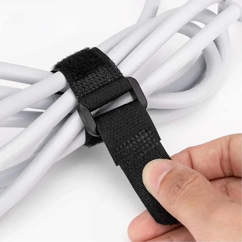 Description Picture 3 of item10/5M Reusable Nylon Fastening Cable Ties Hook Loop Adjustable Self-Adhesive Securing Strap Fastener Tape Cable Cord Management