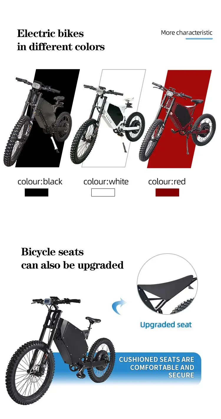 Description Picture 5 of itemNew style Super  bomber 3000w power  electric city bike 48V  31.2AH Lithium battery 20 inch tires enduro ebike for adults