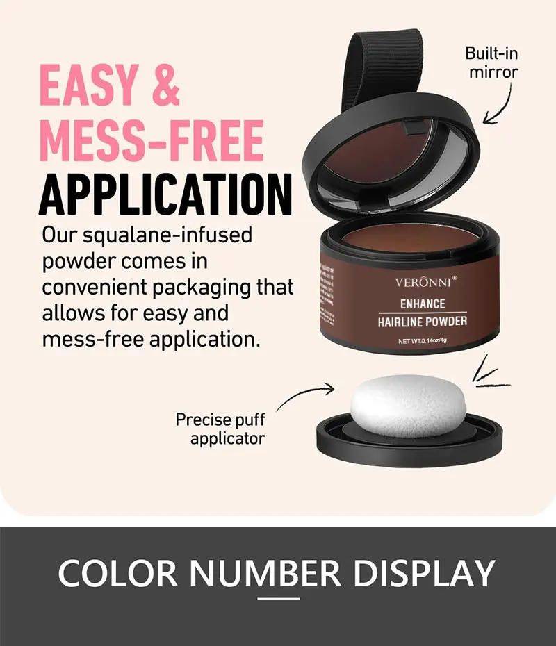 Description Picture 4 of item14 Color Hair Line Powder Black Root Up Natural Instant Waterproof Hairline Shadow Concealer Coverage Paint Repair Fill In Hair