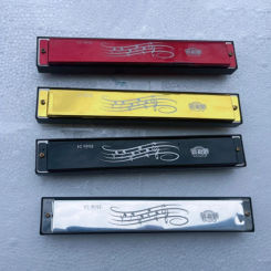 24 Hole C Blowing Harmonica Double Row Blues Harmonica for Beginners Fine Tremolo Harmonica