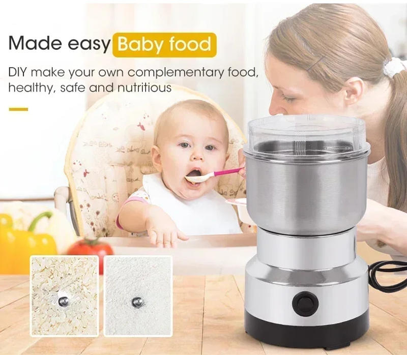 Description Picture 4 of itemMini Electric Grinder Household 300ml Ultrafine Baby Food Pulverizer Coffee Grinder Spice Pepper Grinder Grain Mill 4 Blades