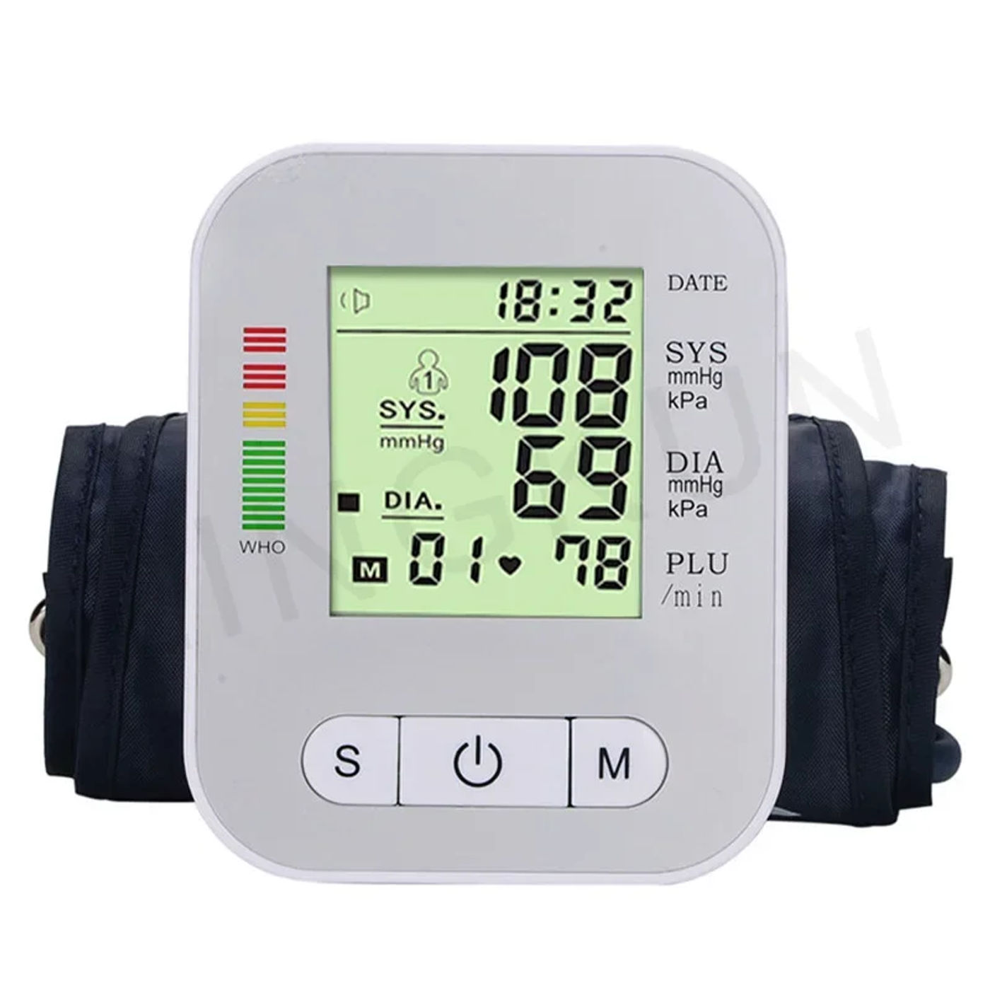 Description Picture 2 of itemBP Sphygmomanometer English Voice Blood Pressure Monitor Upper Arm Automatic Tonometer Blood Pressure Meter LCD & Cuff Medical