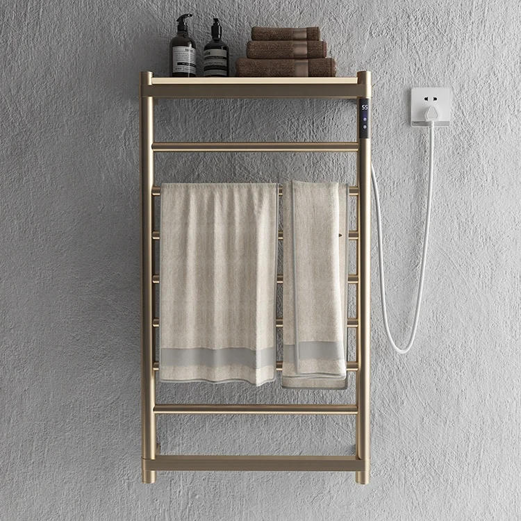 Description Picture 3 of itemModern Electric Towel Rack, Brushed Gold PVD Heated Towel Rails, Bathroom Radiators, Warmer