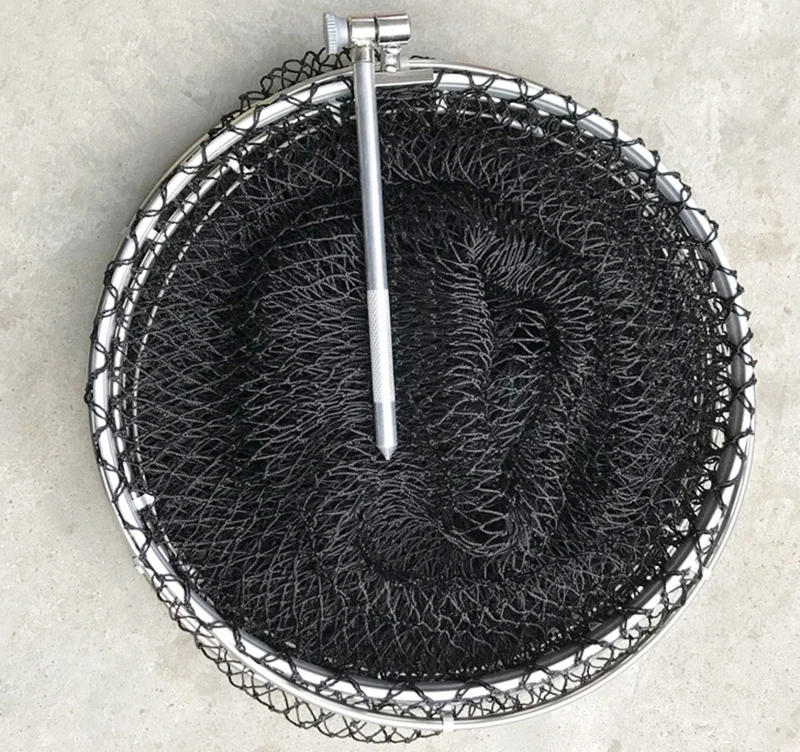 Description Picture 5 of itemLawaia Folding Fishing Nets Cage Strong Black Braided Wire Small Mesh Hand Net Quick-drying Fish Bag Stainless Steel Mesh Rings