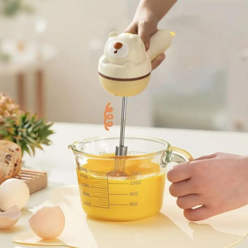 Description Picture 4 of itemHousehold Handheld Bear Electric Eggs Beater Rechargeable Labor-saving Egg Whisks Cordless Cream Whipper Milk