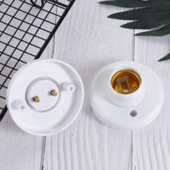 5/10 PCS E27Screw Cap Socket White Gold Ceiling Light Lamp Bulb Fixing Base Stand Light Bulb Holder Lamp Socket For Home 6A 250V