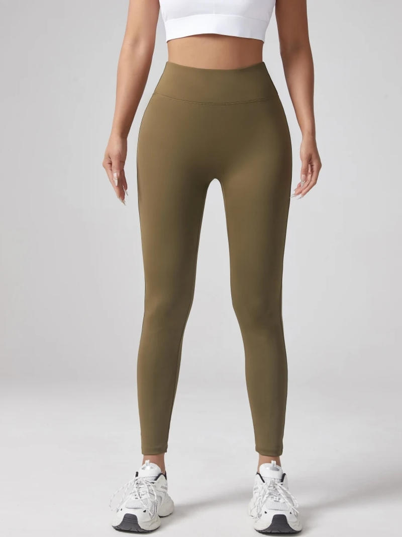 Description Picture 5 of itemWholesale High Waist Elastic Running Sports Tights Iconic Brand Buttocks Lifting Leggings Pockets Solid Spandex Yoga Pants for Women