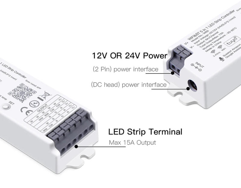 Description Picture 3 of item5 in 1 Smart Home Tuya Dimmer Switch RGBCCT RGBW Phone App Remote Control Dimmable Neon Strip LED COB Light RGB Wifi Controller