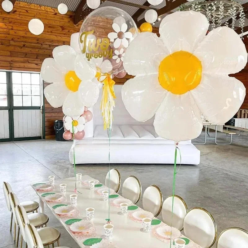 Description Picture 4 of item10/5/3/1pcs White Daisy Sunflower Foil Balloons Baby Shower Kids Birthday Party Wedding Decor Balloon Helium Air Globos Supplies