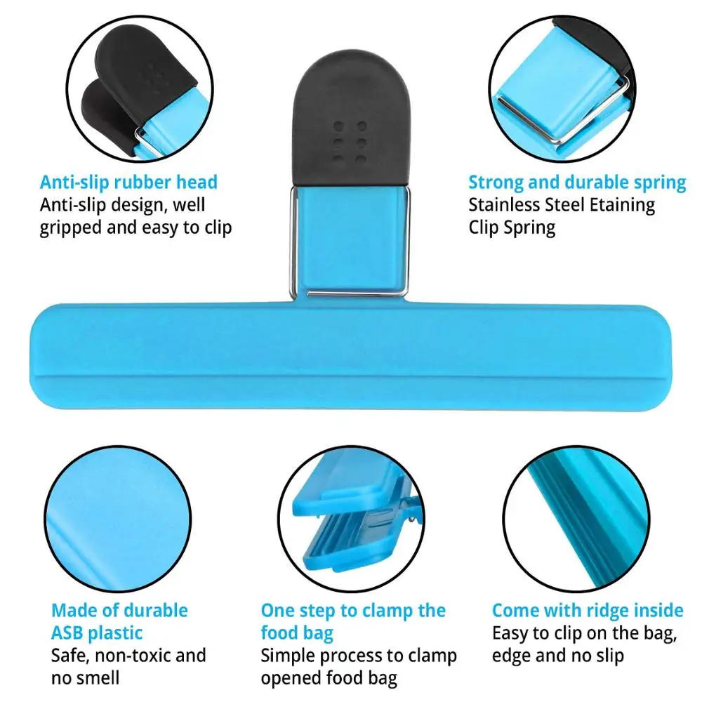 Description Picture 4 of itemPortable Bag Clips Kitchen Storage Food Snack Seal Sealing Bag Clips Sealer Clamp Plastic Tool Kitchen Organization Accessories