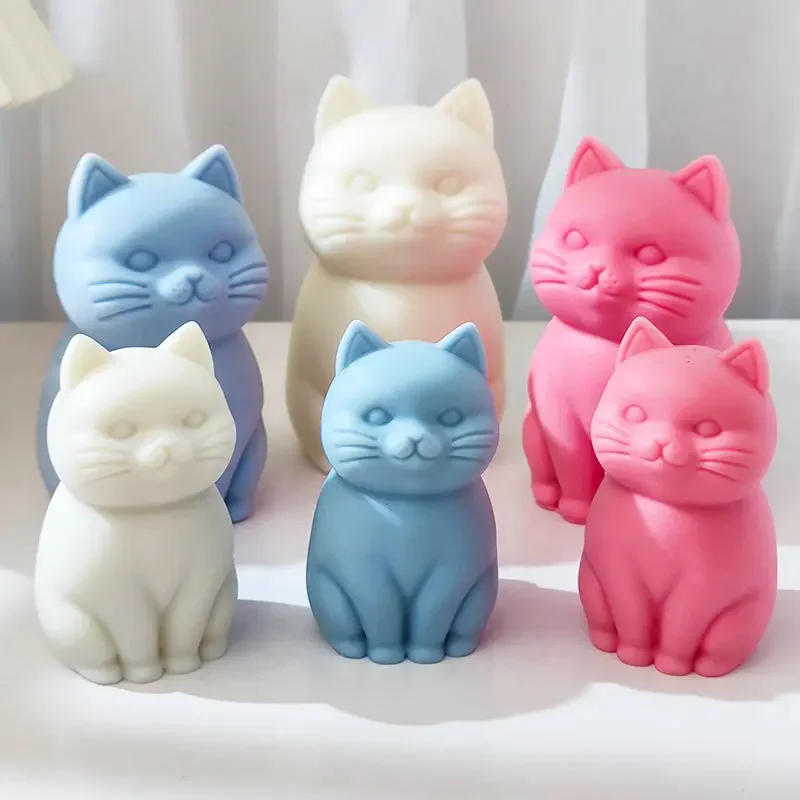 Description Picture 2 of itemCute Cat Silicone Mold 3D Cat Scented Candle Making Supplies Handmade Soap Craft Molds Aroma Gypsum Concrete Mould Home Decor