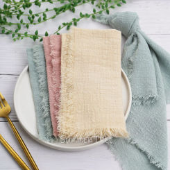 20pcs 41x41cm Cloth Napkins Cotton Gauze Napkin Tea Towels Retro Cheesecloth Vintage Wedding Linen Party Christmas Table Decor