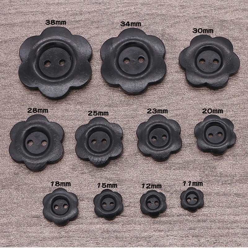 Description Picture 4 of item50Pcs DIY Wood Buttons Sewing Accessories Handmade Wood Crafts Clothing Sweater Decoration 2 Holes Wooden Vintage Button