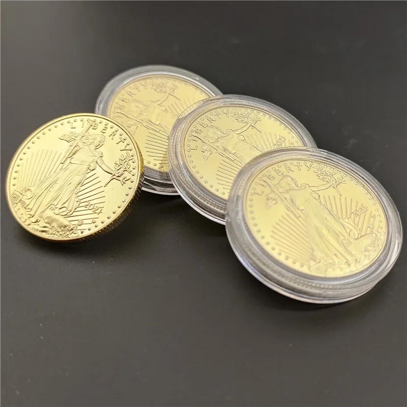 Description Picture 5 of itemLimited Edition 2022 Non-currency Coin Commemorative Liberty Goddess and 24K Gold Plated American Eagle Head Coin Badge of Honor