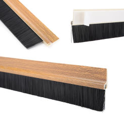 Door Sweep Seals Self Adhesive Door Bottom Sweep Dustproof Windproof Khaki Plastic 1.2/1.6 inch PVC Soft Brush Length 1m