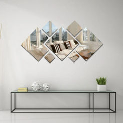 Enlarged Square Mirror Wall Sticker Acrylic Panel Irregular DIY Square Mural Decal living Room Wall Bedroom Home Decoration
