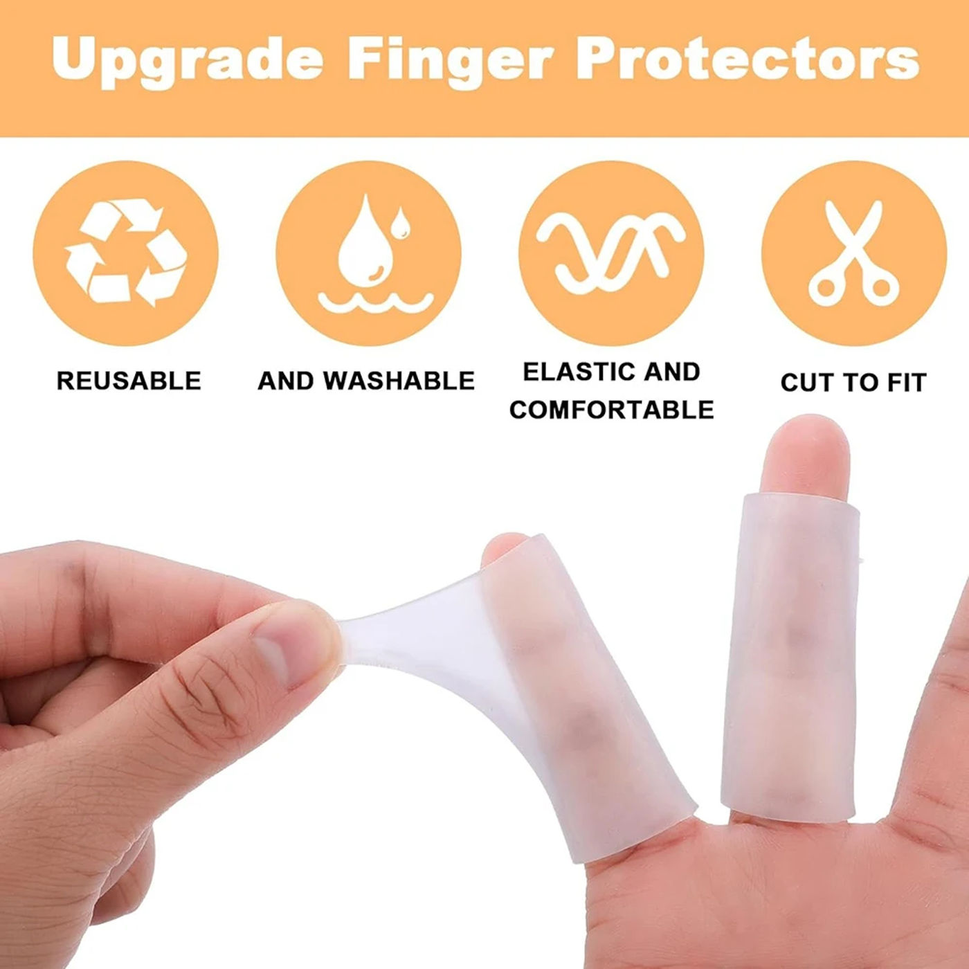 Description Picture 4 of item10PCS Gel Finger Sleeve Protectors Silicone Finger Sleeves Support Fingertips Protection Finger Covers Protector for DIY