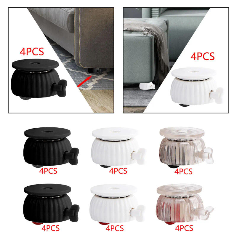 Description Picture 3 of item4Pcs Round Swivel Plate Caster Wheel Furniture Casters for Moving Wooden Box Accessories with Locking Brake Sticky Backing