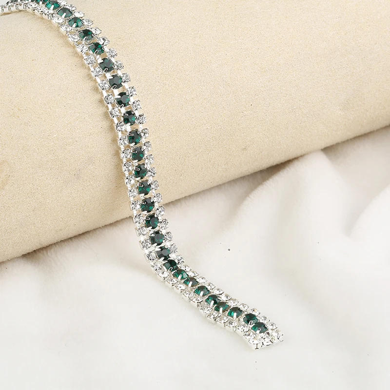 Description Picture 6 of itemPEESOM 1Yard 3Rows Crystal Rhinestone Cup Chain Sliver/Gold Claw With Glass Rhinestone Garment Decoration Applique Sew On Trim