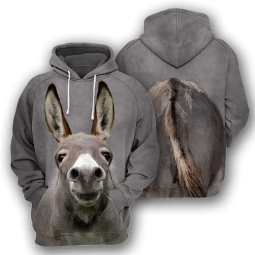 Winter New 3D Animals Cute Cat Donkeys Elephant Deer Printing Hoodies For Men Children Fashion Funny Hooded Hoody Vintage Hoodie