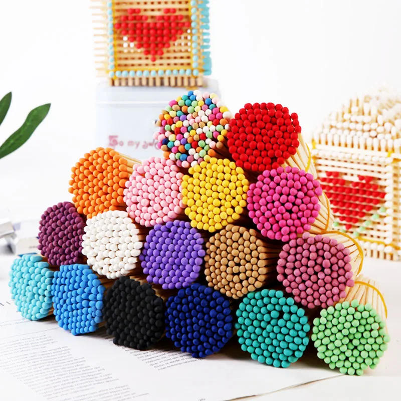 Description Picture 3 of item320pcs 100mm Bulk Colorful Match Sticks Portable Multi-Specification Pipe Kitchen Lighter Tool Safety Camping Backup Flint Match