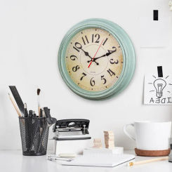 Easy Installation Wall Clock 12-inch Round Clock Vintage Hanging Clock Silent Non-ticking 12 Inch Wall Clock for Home Decoration