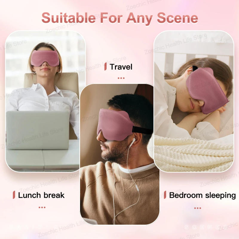 Description Picture 6 of itemEye Mask for Sleeping 3D Contoured Cup Blindfold Concave Molded Night Sleep Mask Block Out Light with Women Men