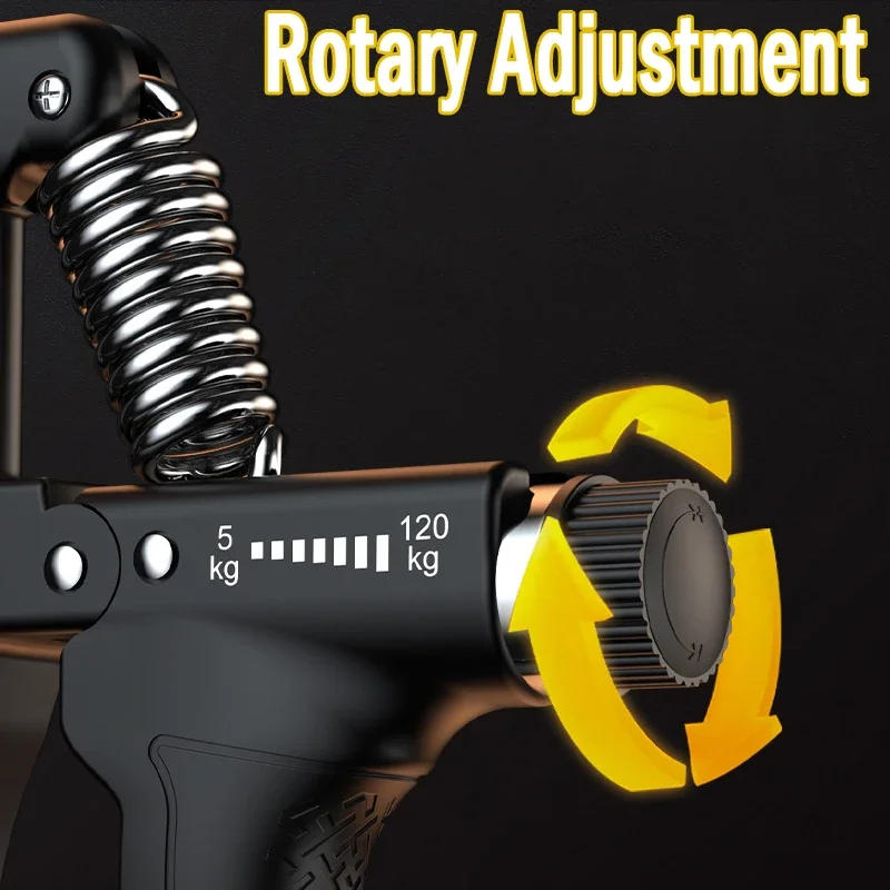 Description Picture 5 of item5-120Kg Handgrip Gym Fitness Hand Grip Men Adjustable Finger Heavy Exerciser Strength for Muscle Recovery Hand Gripper Trainer