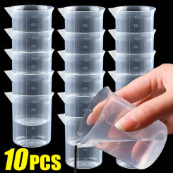 100ml Measuring Cup Transparent Scale Plastic Measuring Cup  Lab Chemical Measuring Cup Without Handle Kitchen Bar Supplies