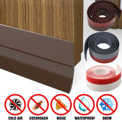 1M Door Bottom Seal Strip Weather Window Rubber Seal Weatherstrip Windproof Dust Self Adhesive Door Windshield Sealing Tape