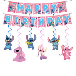 Lilo&Stitch Theme Kids Girls Favors Swirls Happy Birthday Events Party Decorations Ceiling Hanging Spirals
