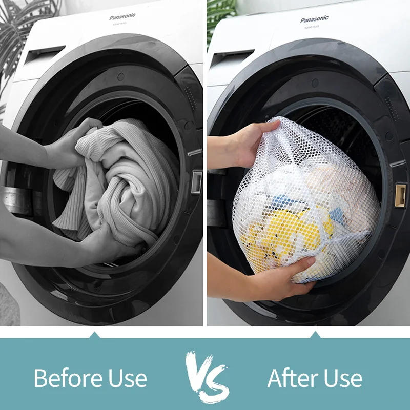 Description Picture 5 of itemNet Washing Machine Bag Drawstring Mesh Underwear Laundry Basket Washing Bags Organizer Large Capacity Dirty Laundry Bag