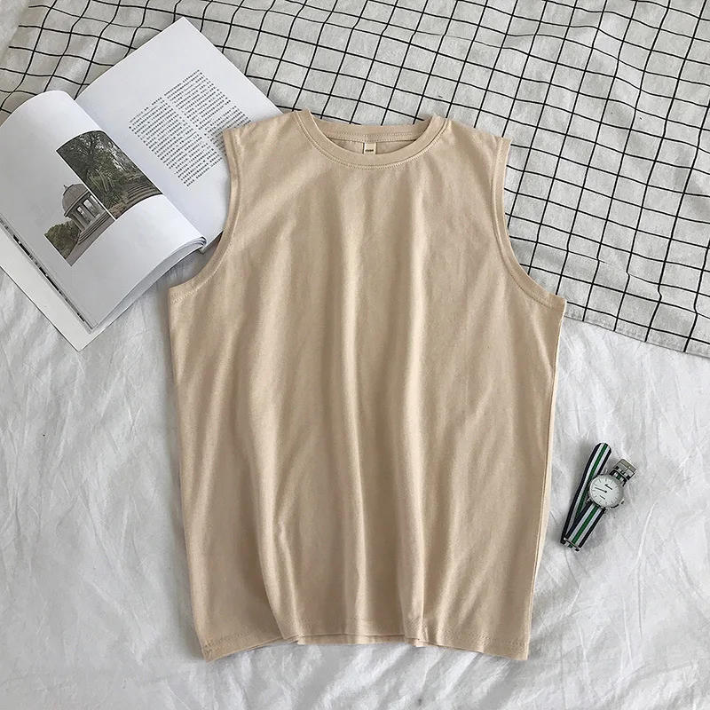 Description Picture 2 of itemDaily Leisure Men Tank Top T-Shirt Sleeveless Solid Color Sports Vest Summer Casual Loose Fit Polyester Pullover