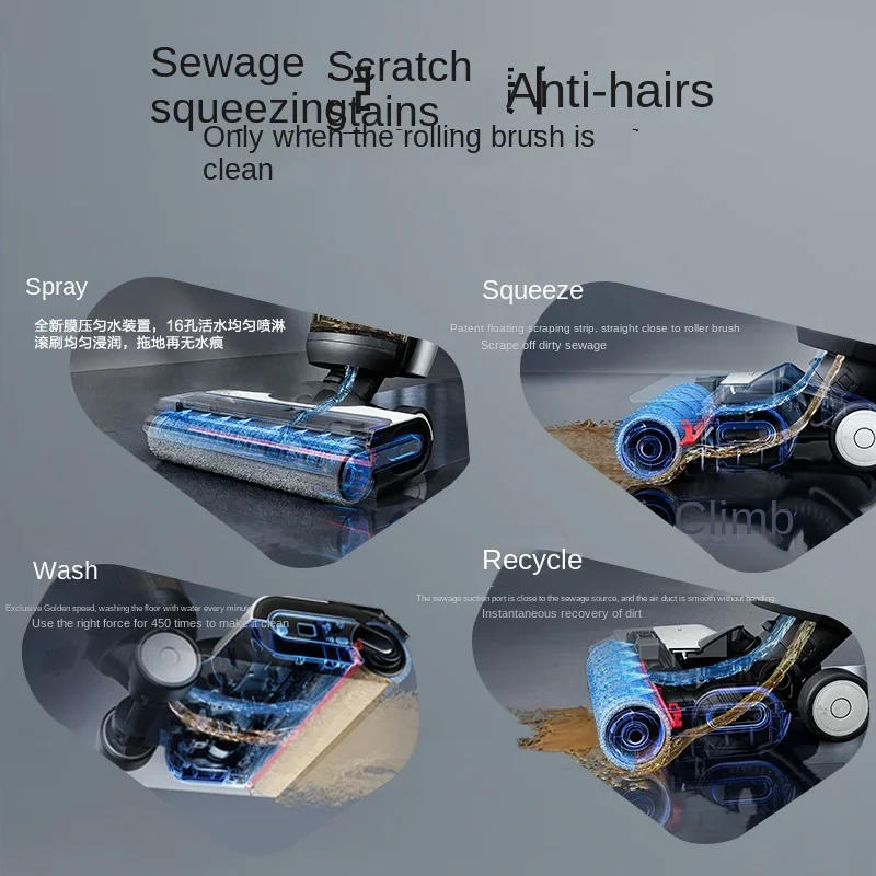 Description Picture 4 of itemTINECO Fuwan 2.0ProLedC Floor Washer Sterilizing Double Edge Suction, Washing and Moping Integrated Household Appliance