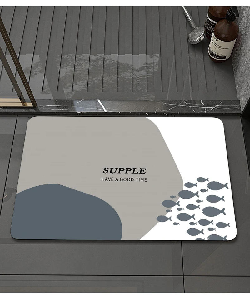 Description Picture 4 of itemSuper Absorbent Bath Mat Quick Drying Non-slip Entrance Doormat Nappa Skin Floor Mats Toilet Carpet Home Decor Diatom Ooze