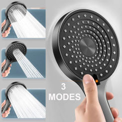 New High Pressure Shower Head Bathroom 3 Modes Water Saving Nozzles Sprayer Bath Eco Showerhead Bathroom Faucet Accessories