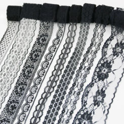 (10 yards/roll) Black lace fabric  ribbon Webbing Decoration Lovely gift packing Material