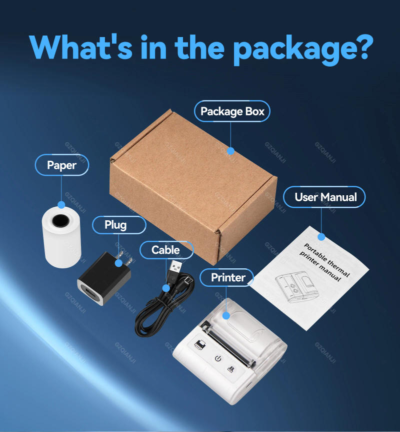 Description Picture 6 of item58MM Mini Portable Thermal Printer For Phone IOS Android Computer USB Bluetooth Bill Ticket Printing Small Business Impresora