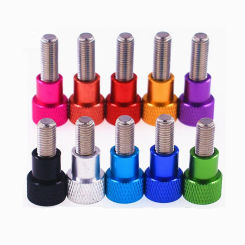 1Pcs M5xL=6mm-100mm Color Aluminum Knurled Small Head Screw Manually Tighten The Thumb Screw