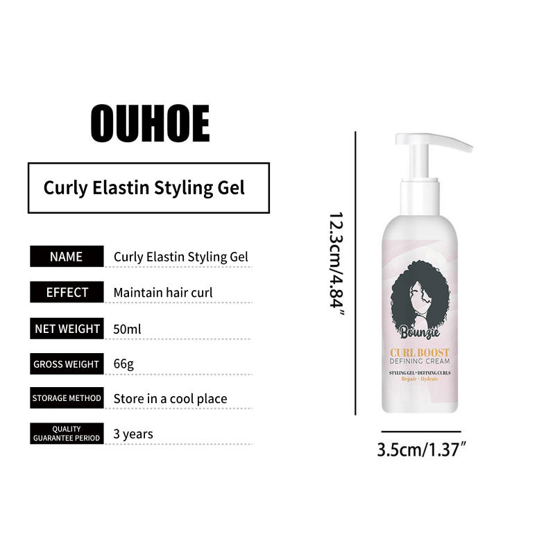 Description Picture 3 of itemMoisturizing Styling Gel Curl Boost Defining Hair Fluffy Frizzy Care Restore Elasticity Control Hairstyle Curly Shaping Elastin