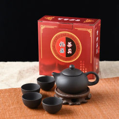 5pcs Kung Fu Tea Set [1 Teapot + 4 Cups Set] 150ml Chinese Xi Shi Porcelain Tea Sets Ceramic Yixing Purple Clay Kettle
