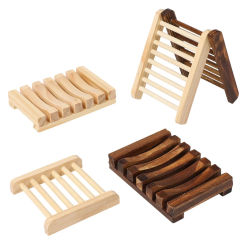 1PC Natural Environmen Wood Storage Soap Rack Plate Box Soap Dish Tray Holder Container for Bath Shower Plate Bathroom