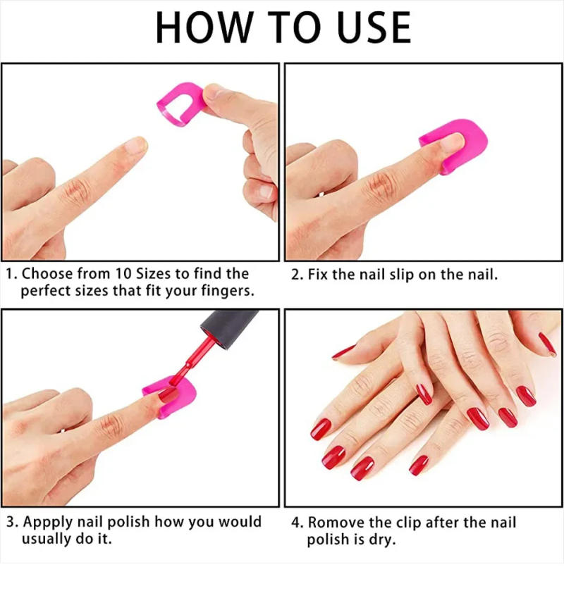 Description Picture 3 of item26 Pieces U-Shape Nail Polish Protectors Curve Shape Finger Cover Manicure Tool Professional Template Clips Guide Nail Art Tool