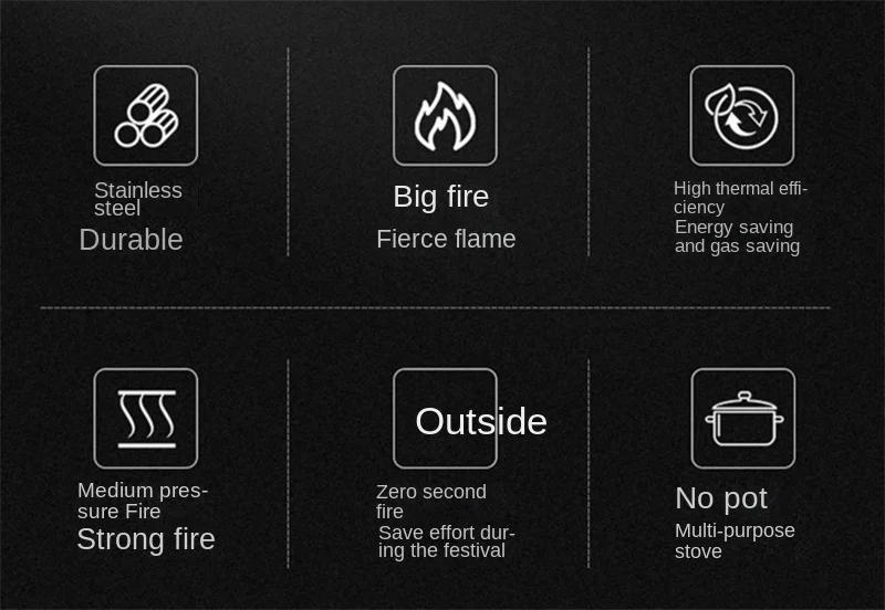 Description Picture 4 of itemHome Fierce Fire Stove Gas Cooktop Commercial Single Burner Medium and High Pressure Liquefied Gas Stove Energy-saving Gas Hob